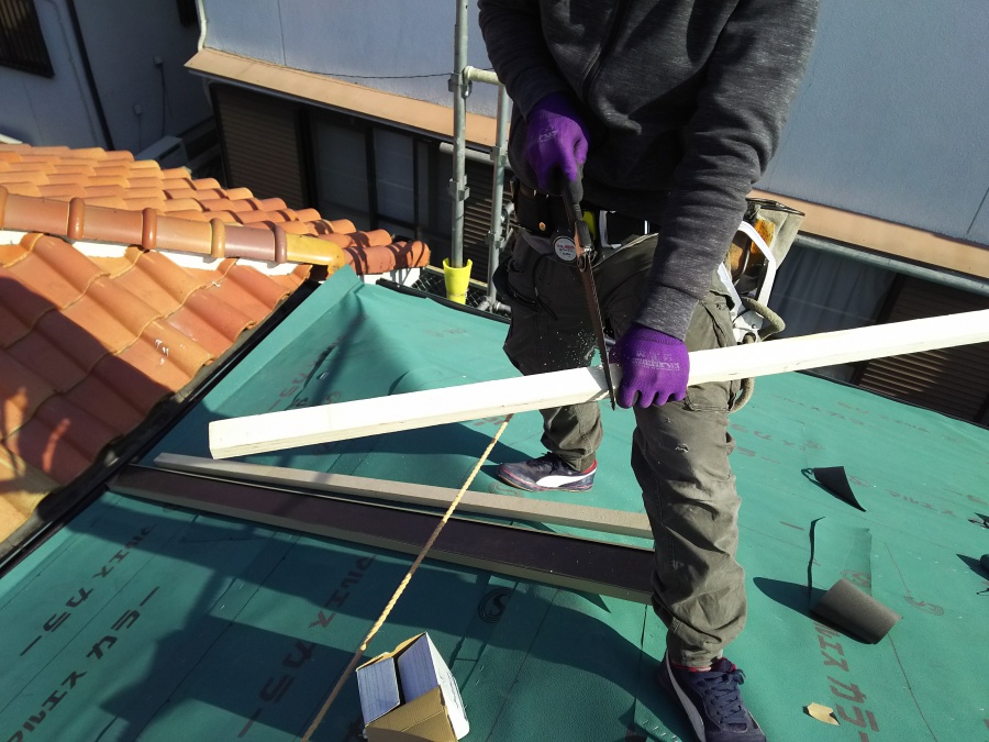 ケラバ板金施工