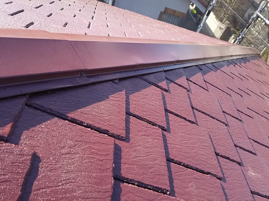 棟板金施工後の様子