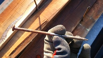 棟板金交換工事　貫板の撤去