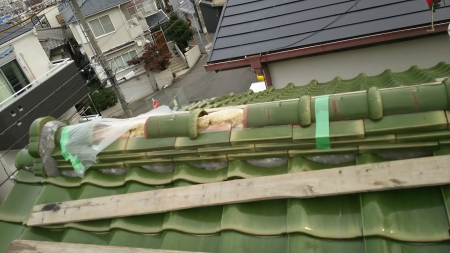 施工前の棟瓦の様子
