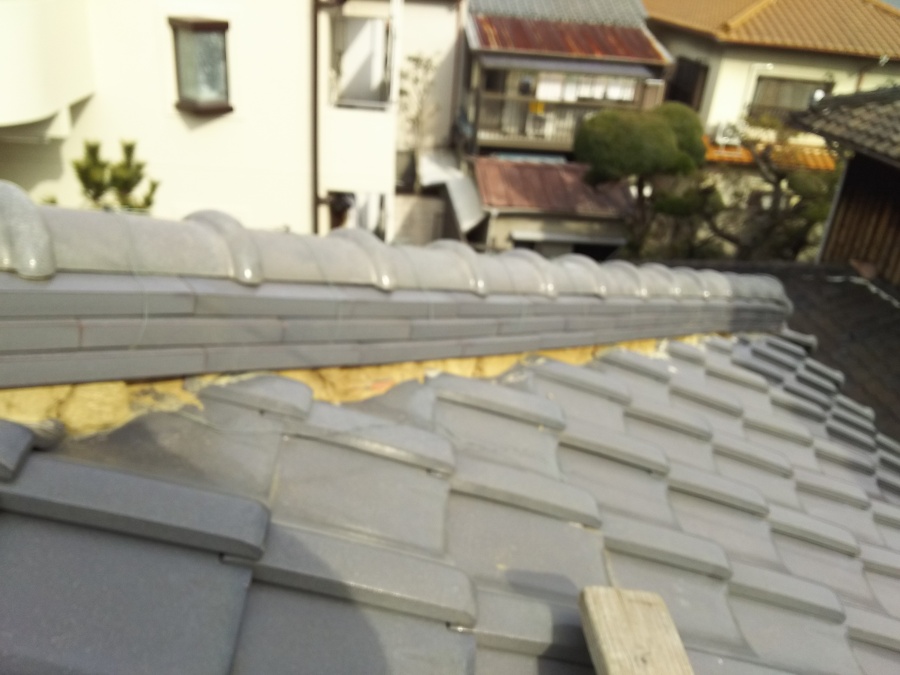 漆喰詰め直し工事　漆喰剥がし