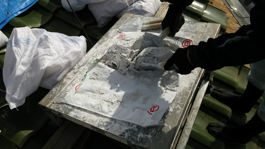 葺き土の代わりに『なんばん』を施工