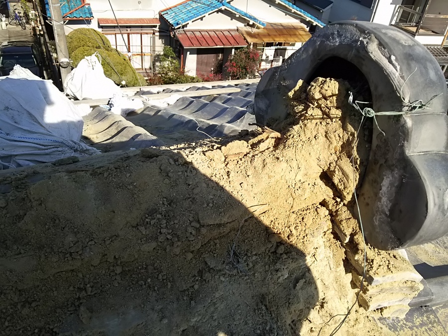 ７段のし瓦をすべて撤去