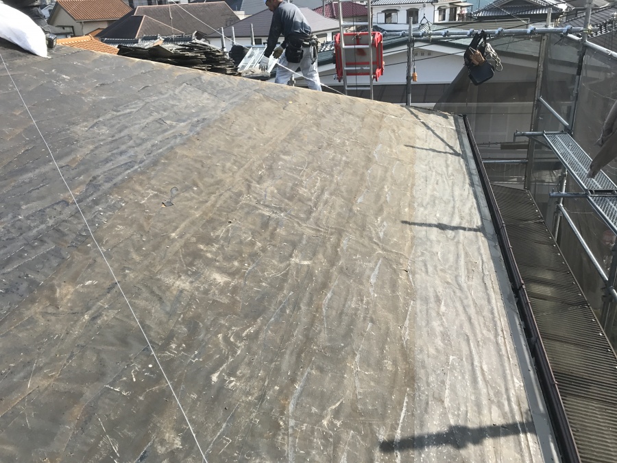 屋根葺き替え工事　下地