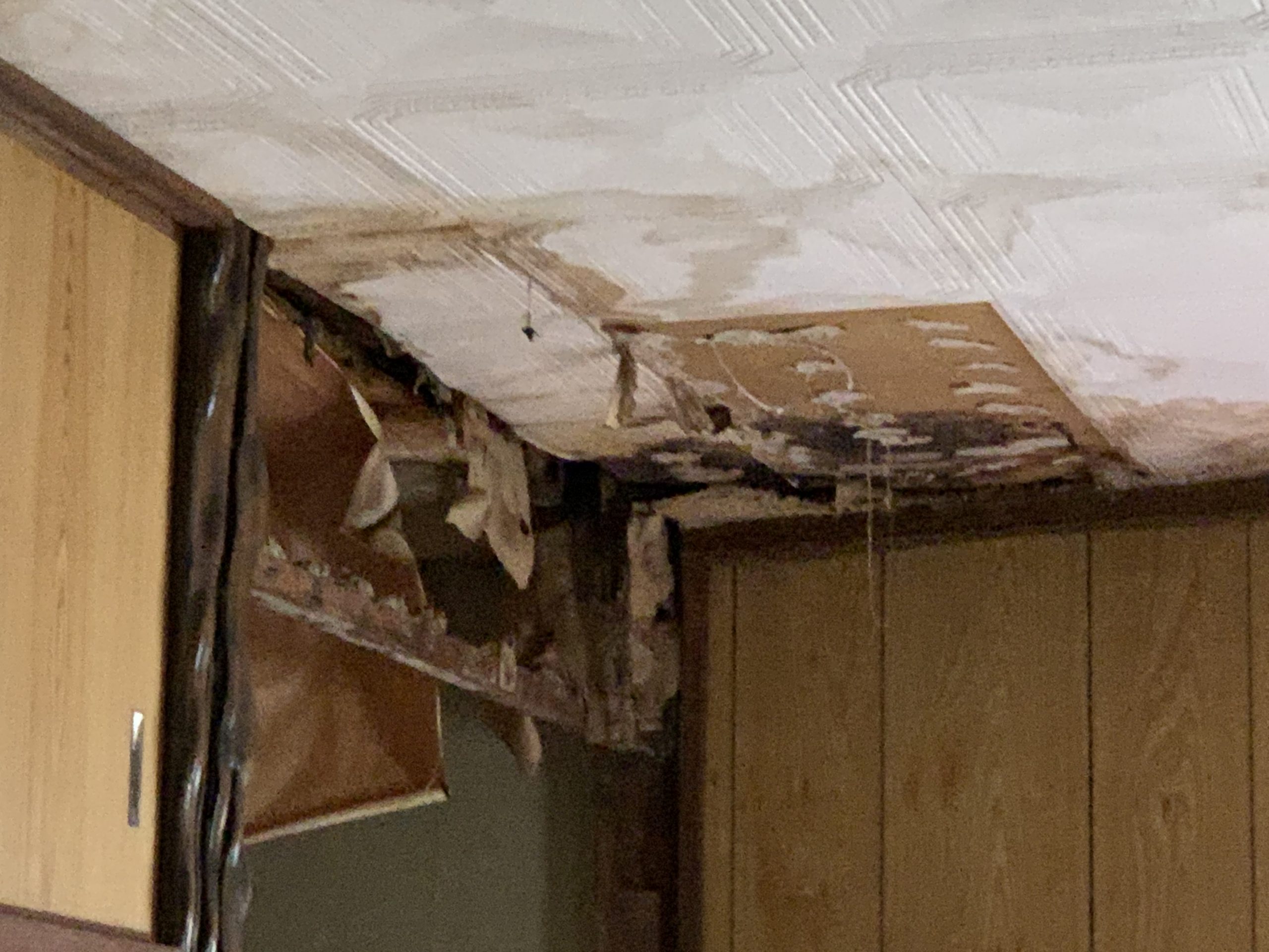 雨漏りで破損した天井