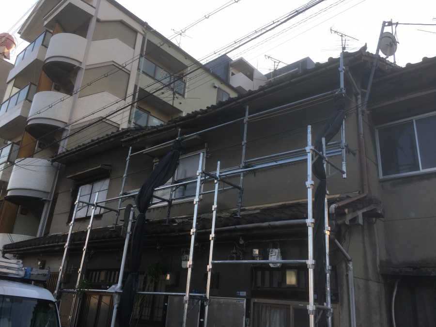 部分外部足場架け