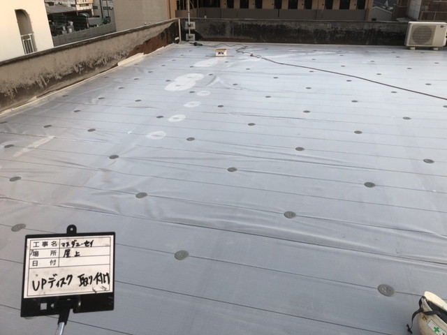 塩ビ鋼板ディスク取付け完了