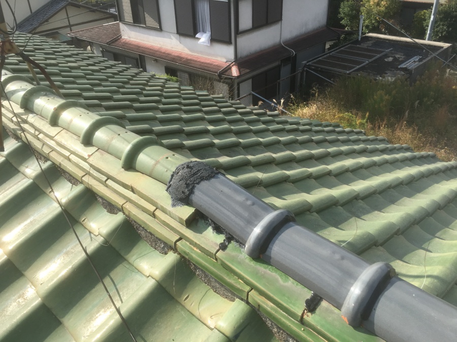 既存棟瓦の状態