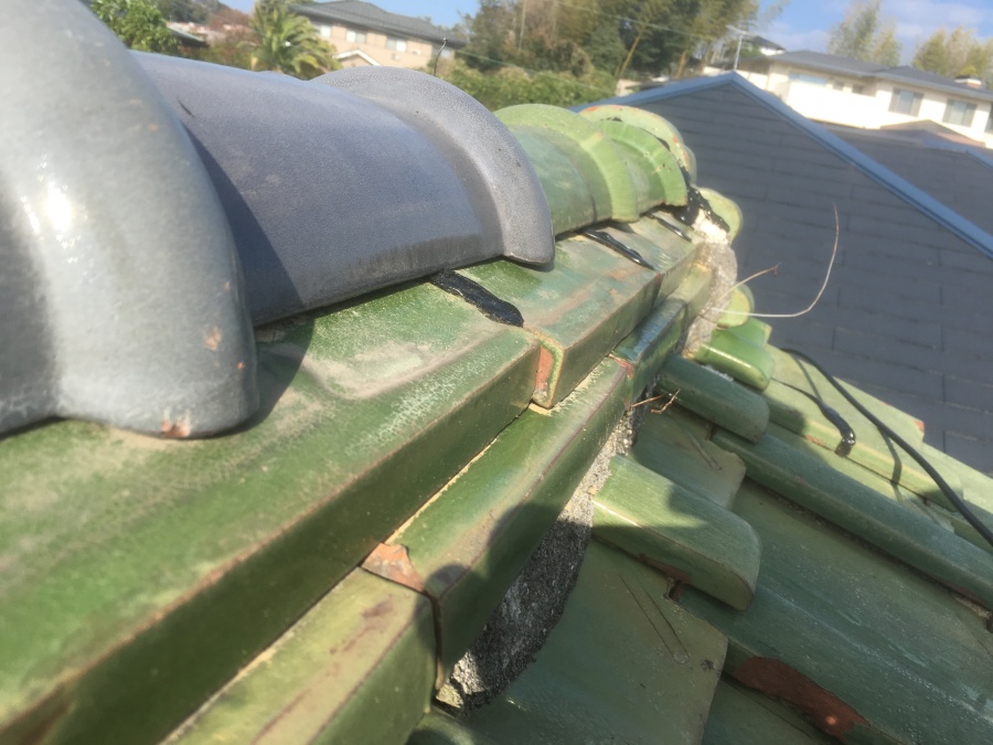 既存棟瓦の調査