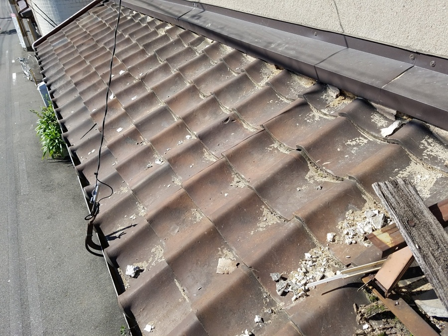 施工前の下屋根の様子