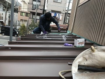 下屋根カバー工事立平の施
