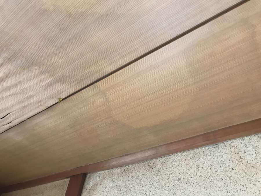 2階和室の天井に雨染みのアップ