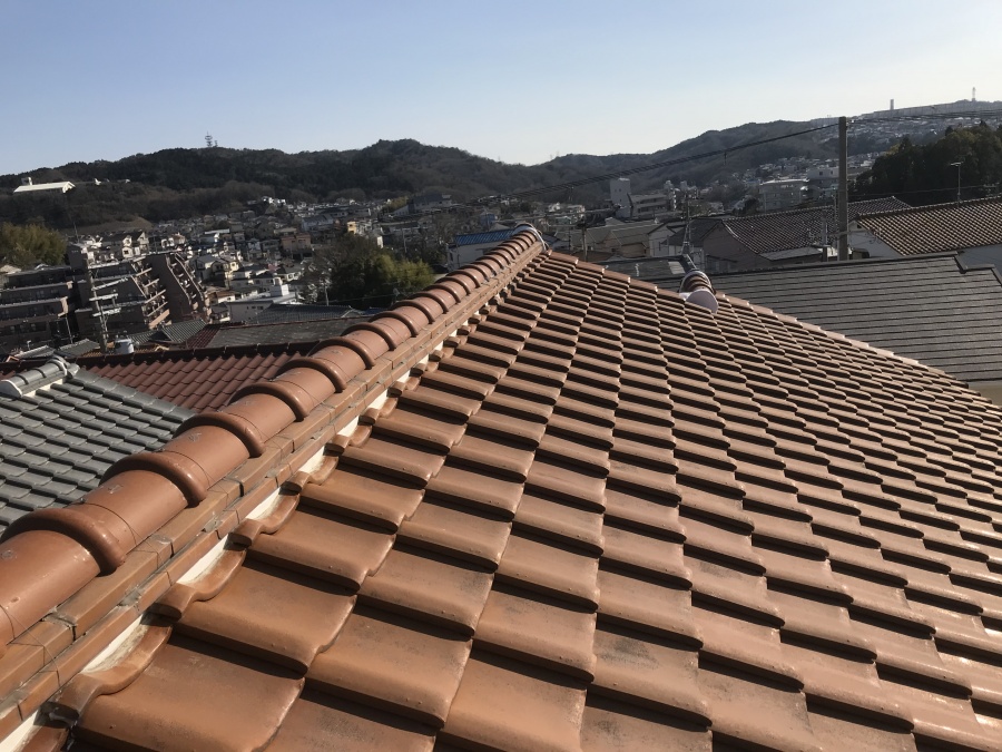 切妻屋根の様子