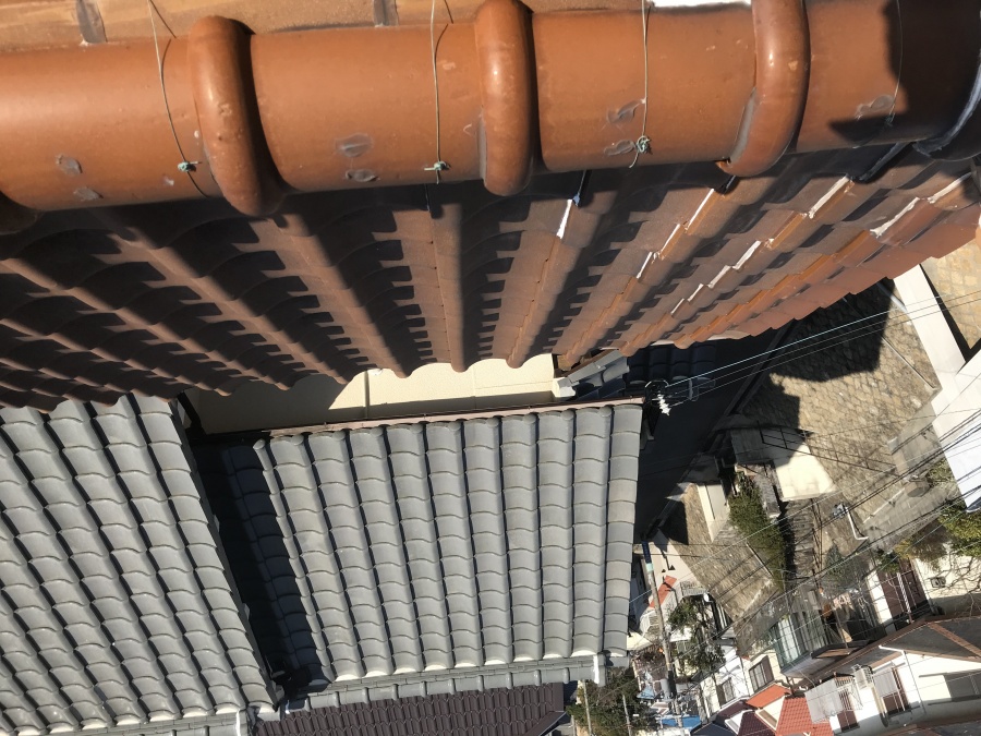 瓦を上から見た様子