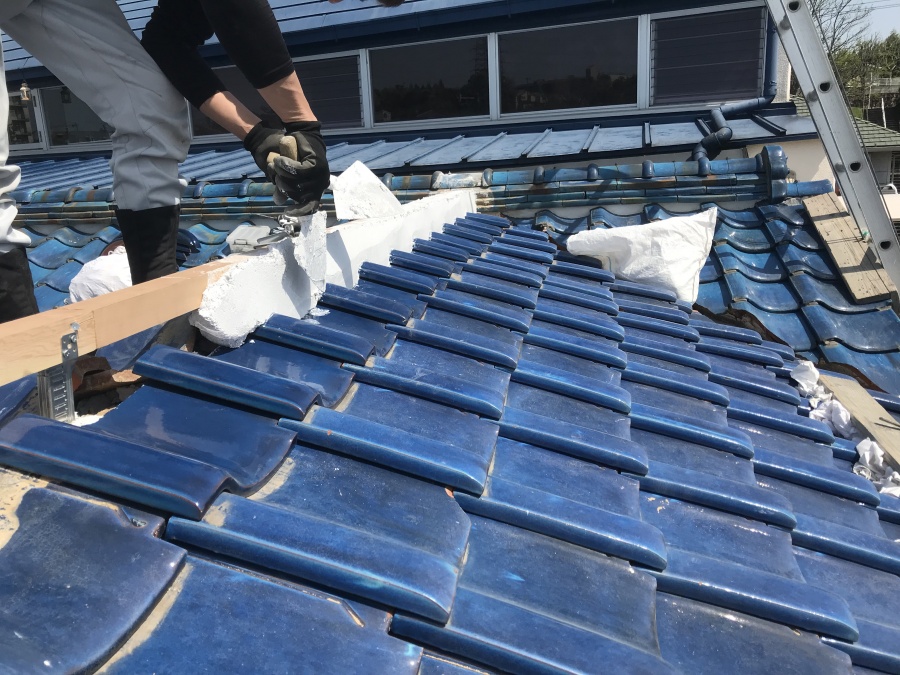 白いなんばんの施工