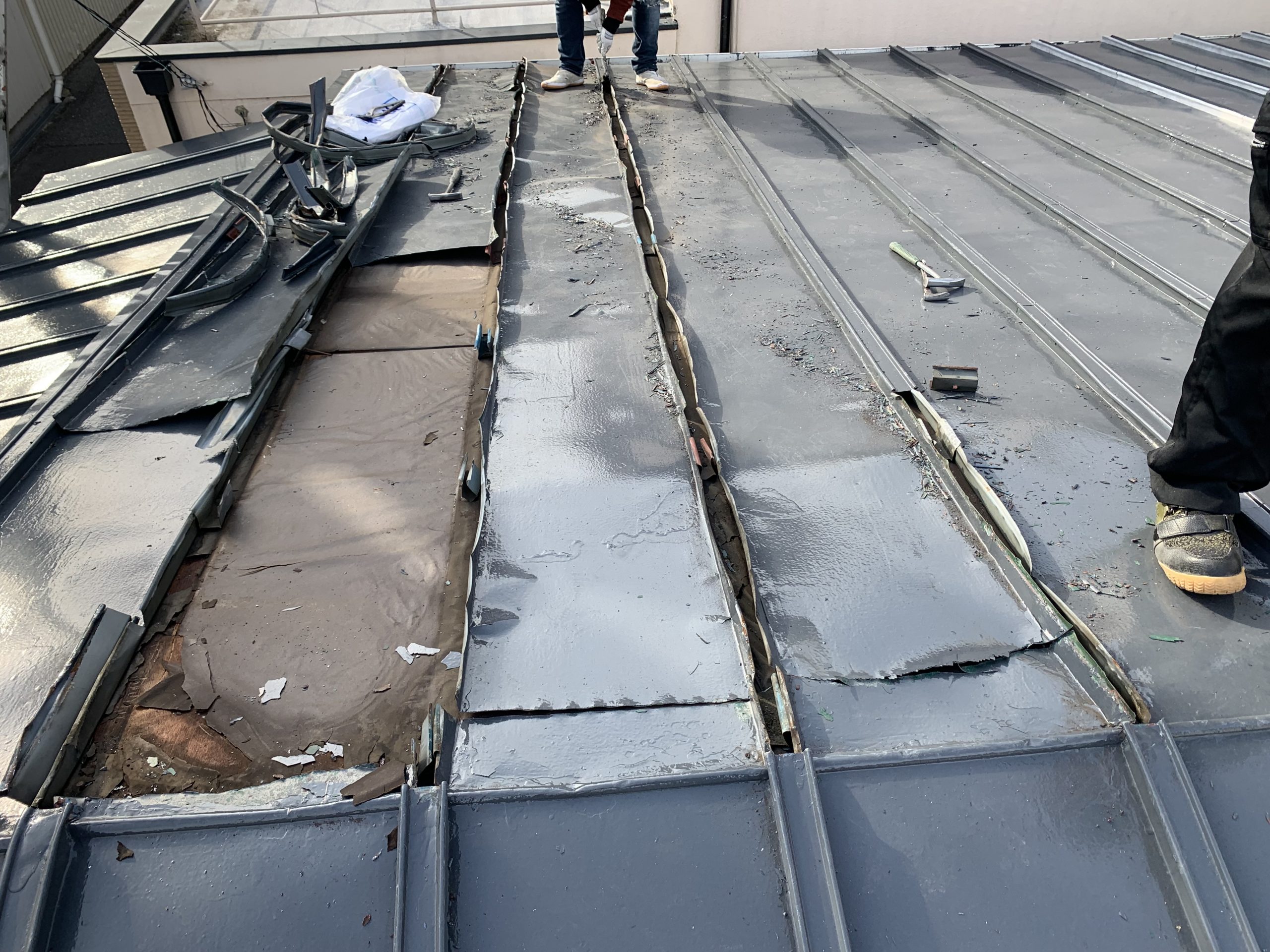瓦棒屋根の撤去