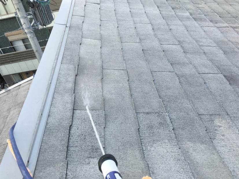 屋根の散水試験