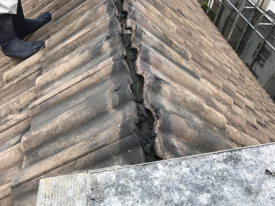 棟積み替え工事　下地木の撤去