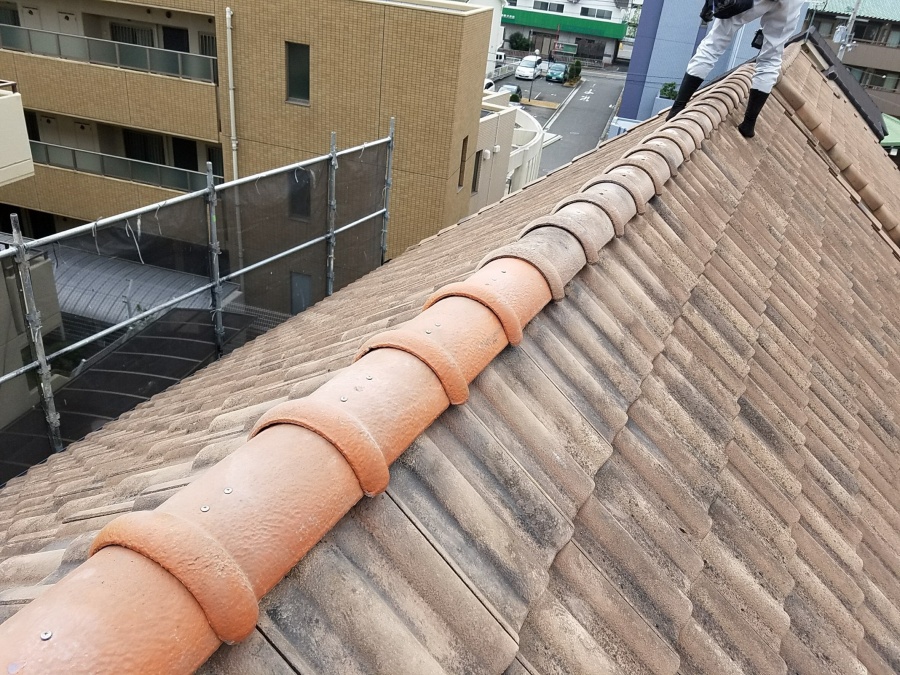 棟瓦　冠瓦の施工