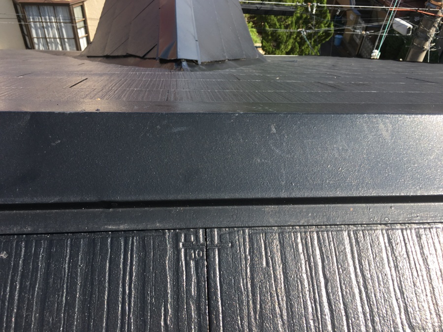 雨漏り　現地調査　棟板金の様子