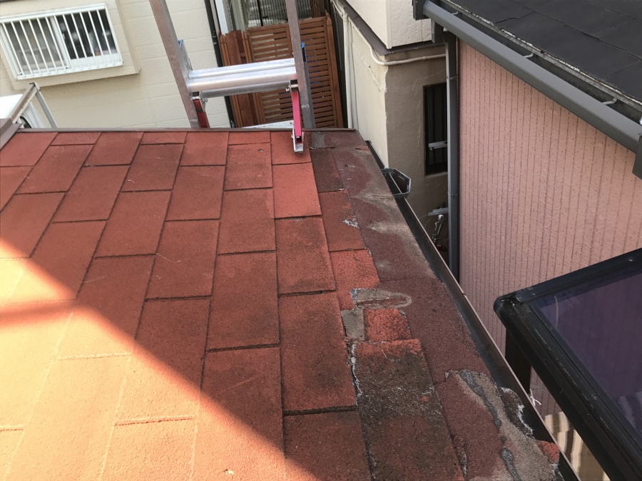 下屋根の雨漏り調査