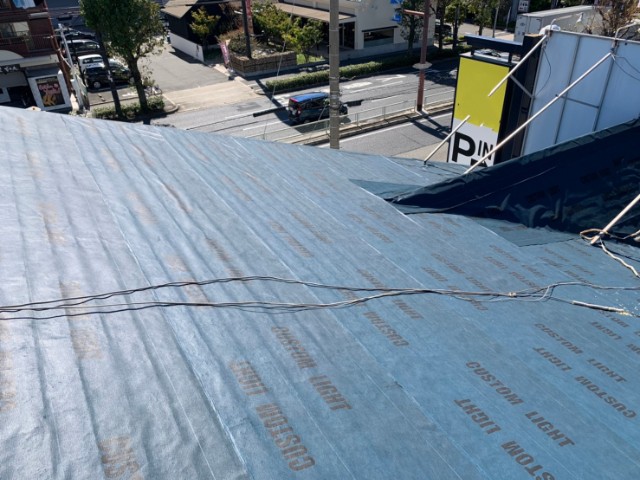 応急処置後の屋根