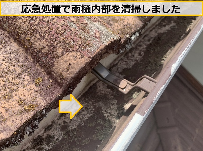 高槻市｜雨樋の詰まりで無料調査へ！現地で応急処置を実施しました
