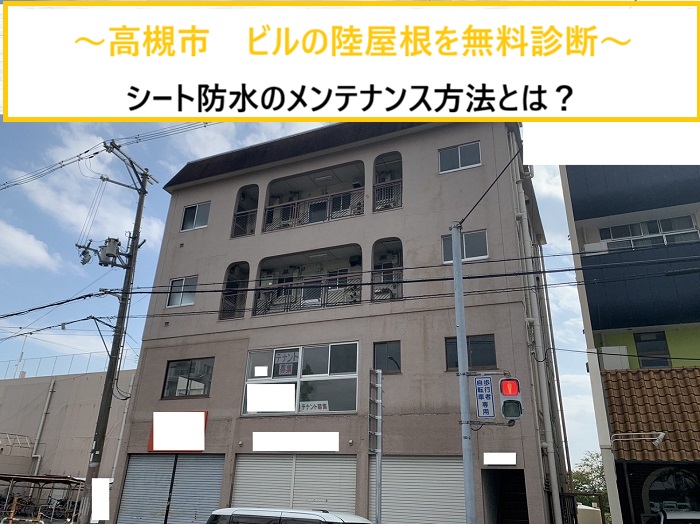 高槻市｜ビル屋上のシート防水を無料点検！陸屋根の劣化症状を徹底調査