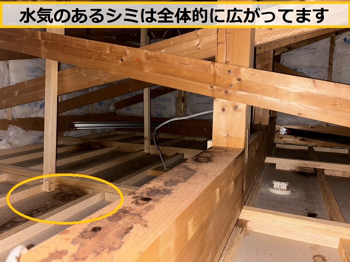 高槻市｜屋根裏にできたシミの原因は雨漏り？無料調査で徹底チェック