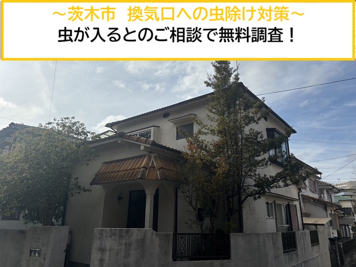 茨木市｜換気口から虫が入るとご相談！現地調査で原因を確認し、虫除け対策をご提案