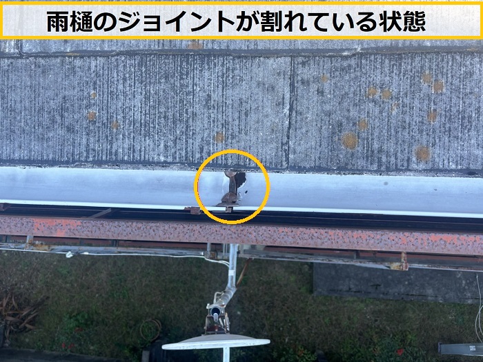 高槻市｜雨樋から水漏れ！鼻隠しパネル付き半丸雨樋を無料診断・点検しました