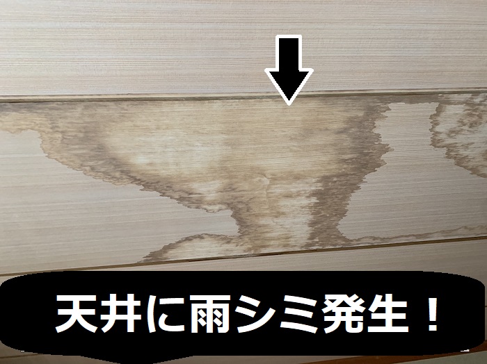 天井に発生する雨シミ