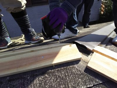 下地の木『貫板』を施工