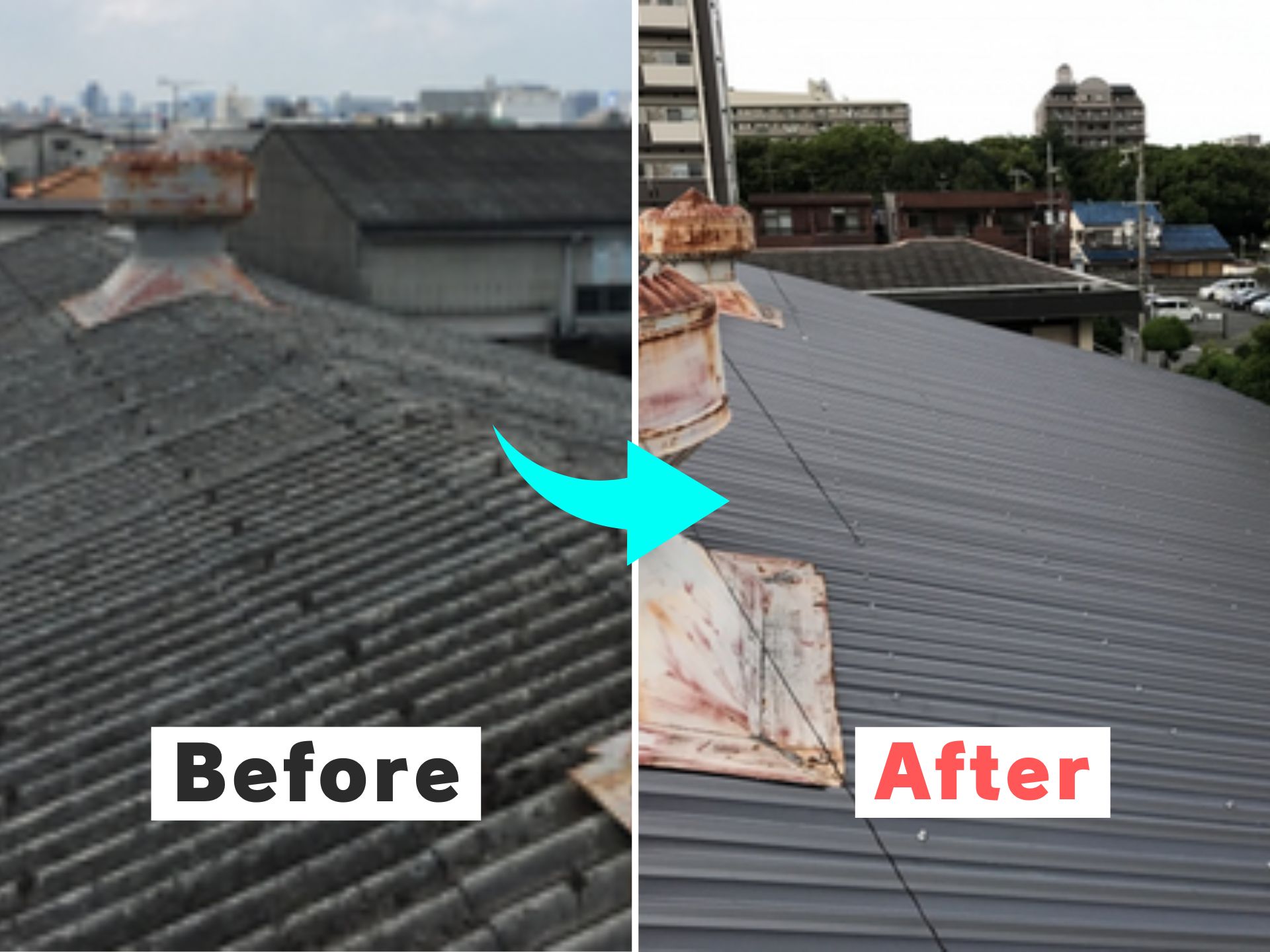倉庫屋根の屋根カバー工法事例