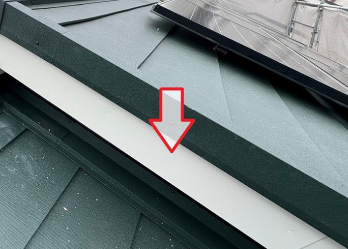 吹田市でガルバリウム鋼板を用いた破風板板金巻き工事を行った後の様子