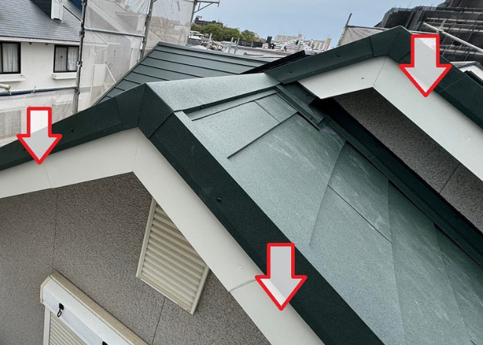 吹田市破風板への板金巻き工事完了