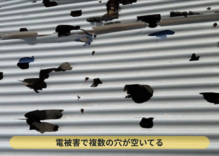 高槻市　雹害で波板に穴