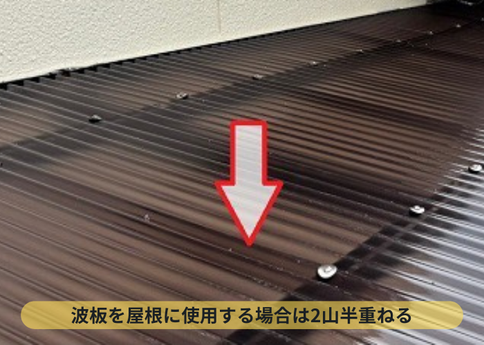 吹田市波板を2山半重ねる