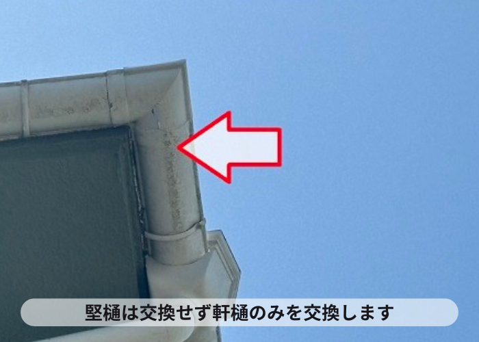 雨樋工事で軒樋のみを交換