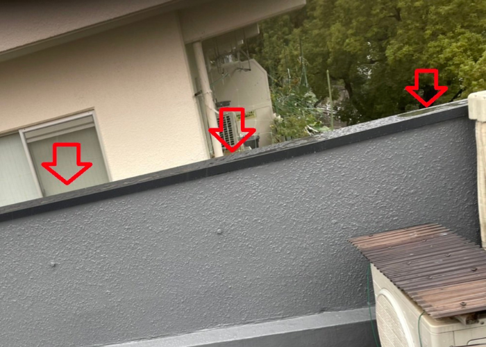 大阪市　板金工事で笠木を取り付けた様子