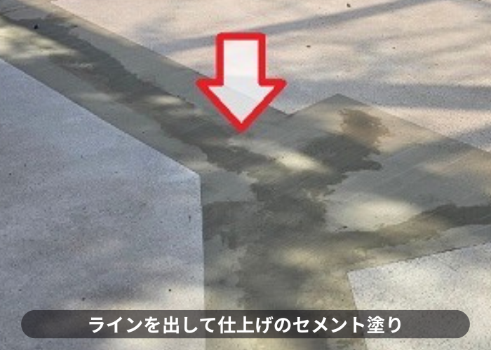 ガレージ土間のひび割れ補修でセメント塗り