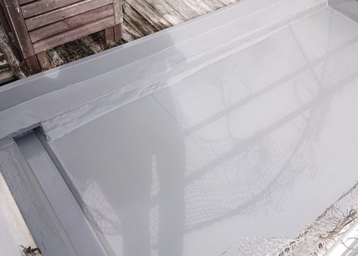 大阪府吹田市　陸屋根の雨漏り修理が完了した様子