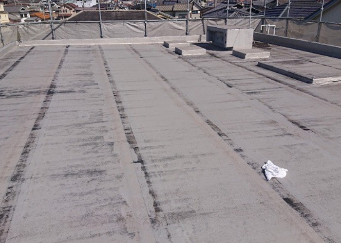 吹田市　屋上防水工事を行う前のアスファルト防水