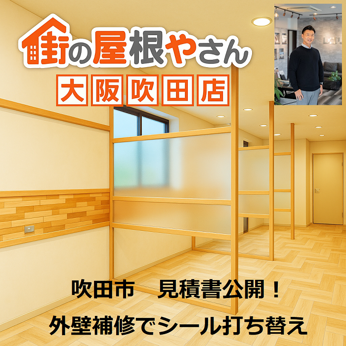 吹田市　見積書公開！外壁目地補修　長さ２３０ｍ　材料オートンイクシード